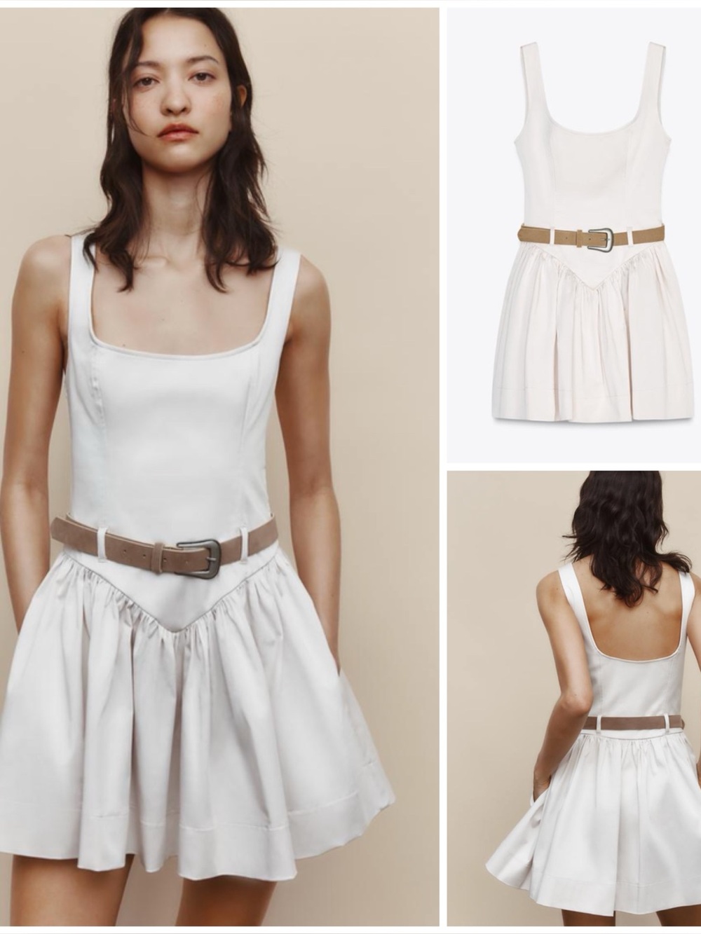 ZARA ~ Fitted Short Dress with Belt
